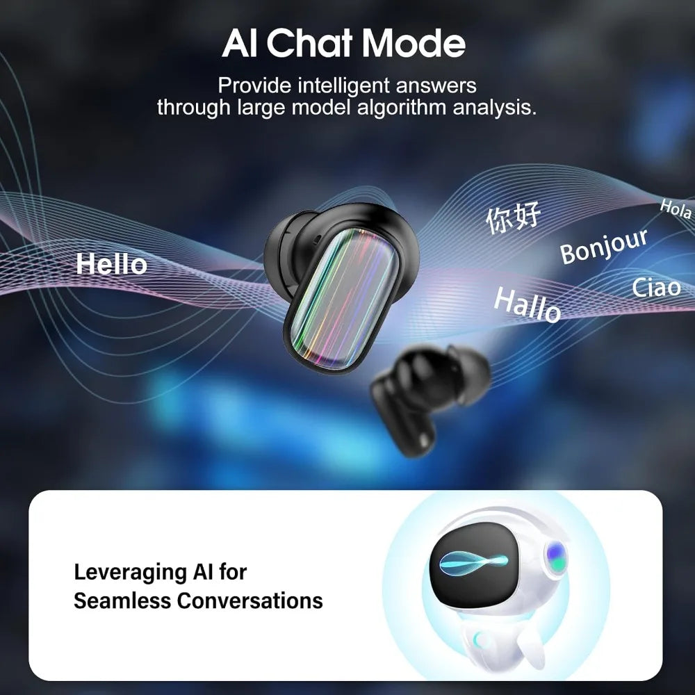 Real-Time 164-Lang Translation Earbuds: 3-in-1 Headphones with 6 Modes for Travel, Business, and Learning
